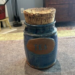 Vintage Student pottery Tea canister signed by artist